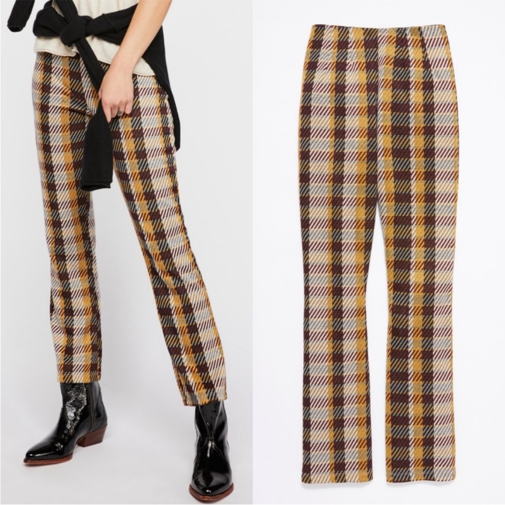 Stylish Plaid Straight Leg Women's Pants